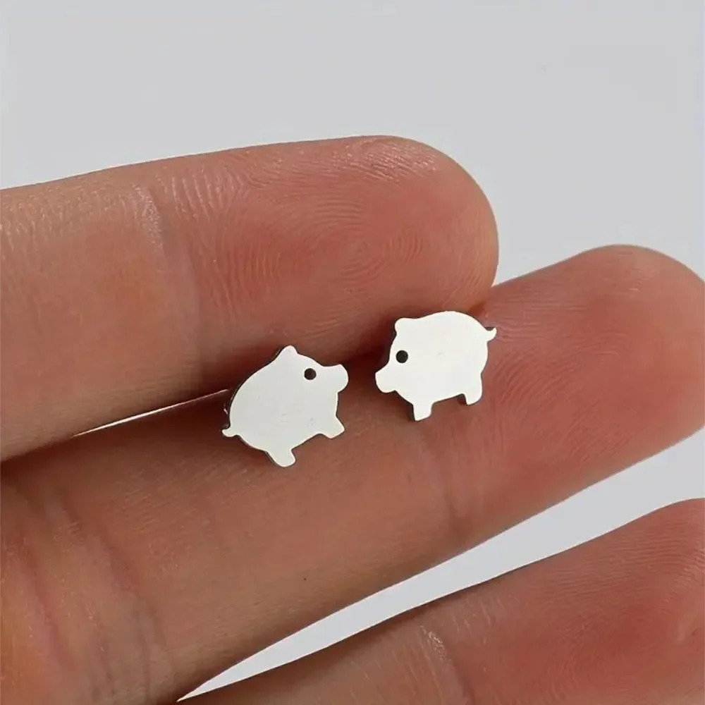 Fashion Stud Earrings Gaming Halloween Pumpkin Ice Cream Pig Snowflake